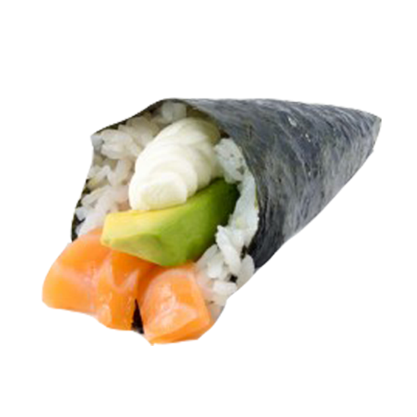 Temaki de salmon y aguacate.